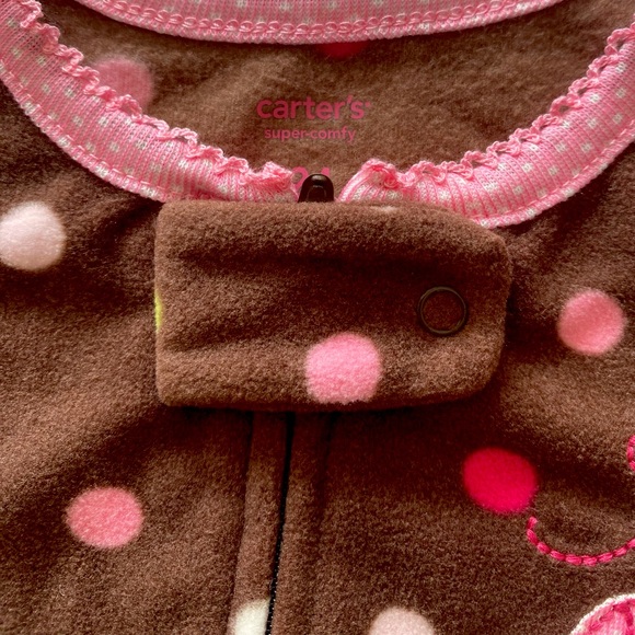 Carters Girls Polka Dot Sleep Onesie - Picture 4 of 9